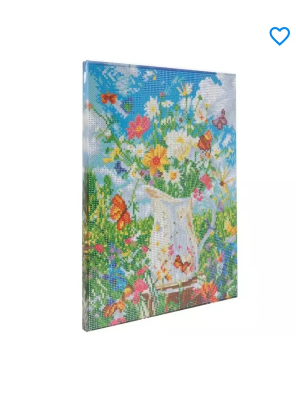 Diamond Art Canvas - Floral Watering Can in White and Multicolor, 2026